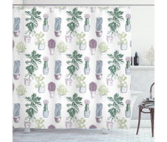 Native Mexican Plants Shower Curtain