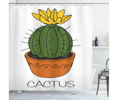 Plant with Yellow Flower Shower Curtain