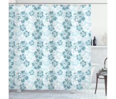 Faded Flower Silhouettes Shower Curtain