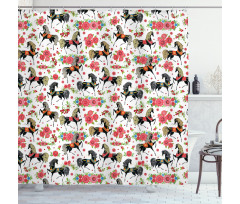 Abstract Floral Stallion Shower Curtain