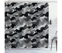 Mustang Herd Animals Shower Curtain