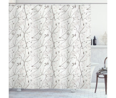 Rustic White Buds Shower Curtain