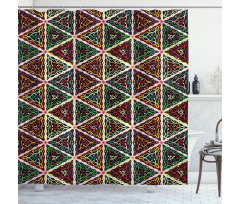 Geometric Grunge Mosaic Shower Curtain