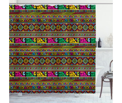 Colorful Indigenous Art Shower Curtain