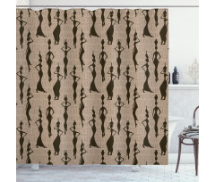 Woman Carry Water Vases Shower Curtain