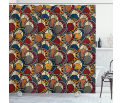 Abstract Paisley Motifs Shower Curtain