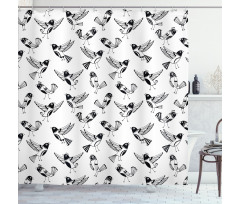 Cartoon Birds Shower Curtain