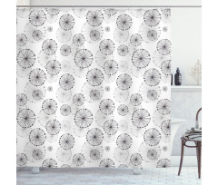 Dandelion Motif Shower Curtain