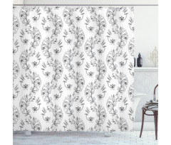 Scroll Lilies Shower Curtain