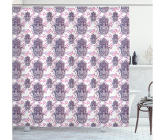 Ombre Leaves Circles Shower Curtain