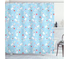 Cats with Necklaces Shower Curtain