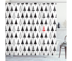 Triangle Pine Trees Shower Curtain