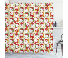 Santa Snowman Elves Shower Curtain