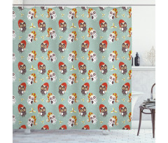 Owls in Hats Yuletide Shower Curtain