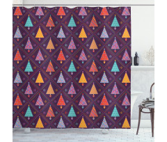 Tree Rhombus Shower Curtain