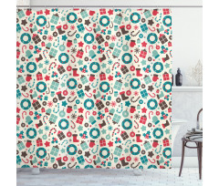 Retro New Year Party Shower Curtain