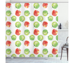 Watercolor Fruit Pattern Shower Curtain
