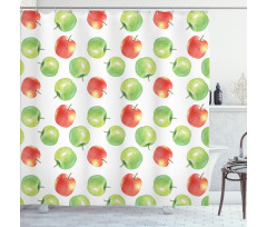 Watercolor Fruit Pattern Shower Curtain