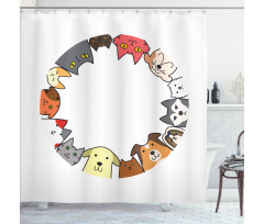 Friendly Faces Circle Shower Curtain