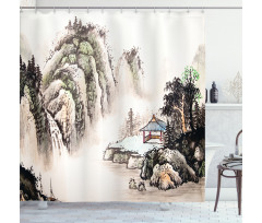 Watercolor Valley Shower Curtain
