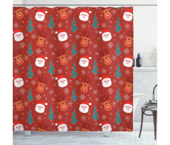 Merry Xmas Cartoon Santa Shower Curtain