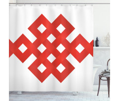 Tangled Lines with Squares Shower Curtain