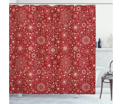 Filigree Style Snowflakes Shower Curtain