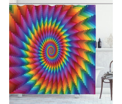 Vibrant Rainbow Spiral Shower Curtain