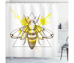 Color Splashed Bee Shower Curtain