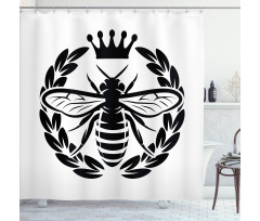 Monochrome Wreath Shower Curtain