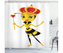 Cartoon Style Bee Shower Curtain