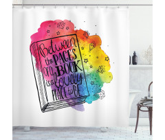 Words Between Pages Vivid Shower Curtain