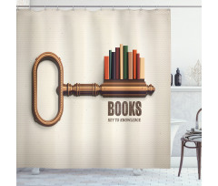 Key to Knowledge Theme Shower Curtain
