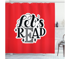 Motivational Phrase on Red Shower Curtain