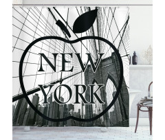 Cityscape Big Apple Motif Shower Curtain