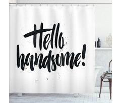 Hipster Valentines Slogan Shower Curtain