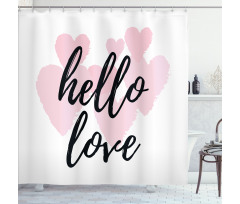 Romantic Phrase Hearts Shower Curtain