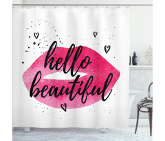 Lip Shape Phrase of Love Shower Curtain