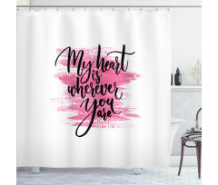 Romantic Ink Calligraphy Shower Curtain