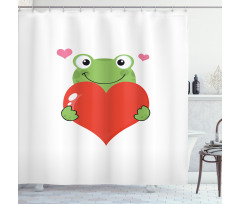 Funny Cartoon Frog Shower Curtain