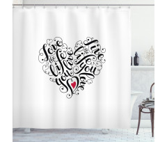 Heart Shape Shower Curtain