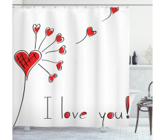 Dandelion with Hearts Shower Curtain