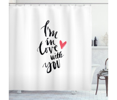 Brush Stroke Effect Words Shower Curtain