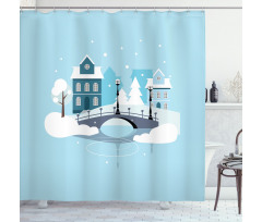 Winter Season Composition Shower Curtain