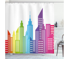 Colorful Skyline Urban Shower Curtain