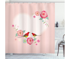 Valentines Day Motif Shower Curtain