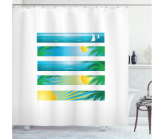 Banner Stripes Exotic Shower Curtain