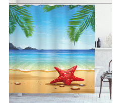 Starfish Ornate Design Shower Curtain
