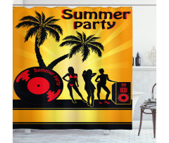 Party Girls Vinyl Record Shower Curtain