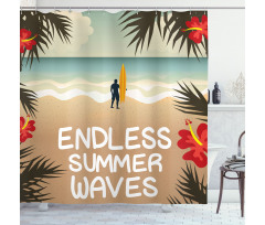 Colorful Hippie Beach Theme Shower Curtain